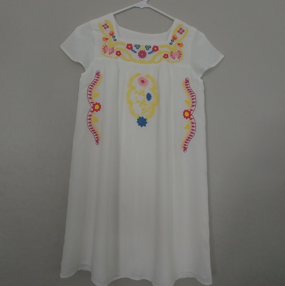 White embroidered girls dress
